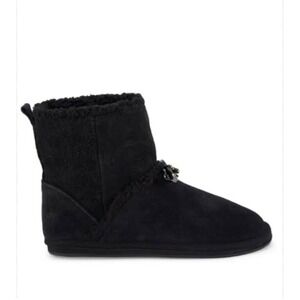 KATE SPADE Black Marie Faux Shearling Suede upper round toe ankle boots Size 8